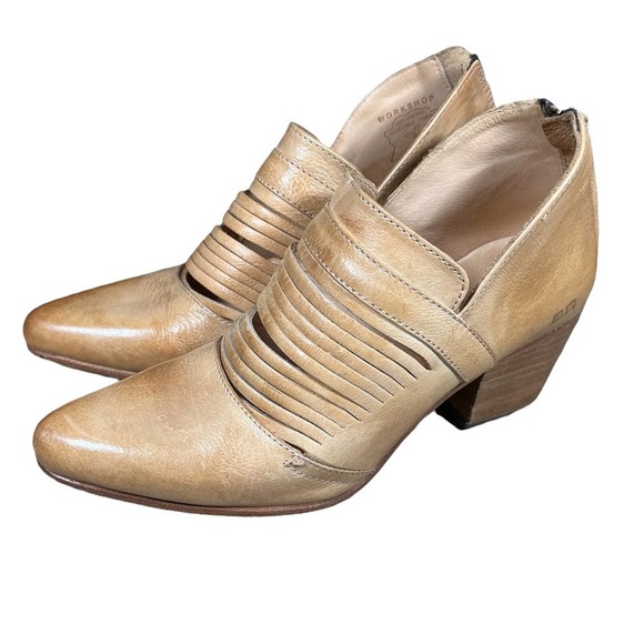 Bed Stu Tan Ankle Boots with Distressed Leather - Picture 2 of 9